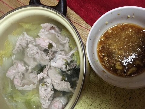 文旦ピール入りポン酢で食べる シンプル豚白菜鍋